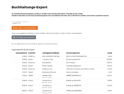 Kassenklingeln Buchhaltungs-Export Essential Screenshot